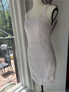HOLLISTER White Stretch Lace Tank Dress Boho Cottagecore Bachelorette Sz 5 Small